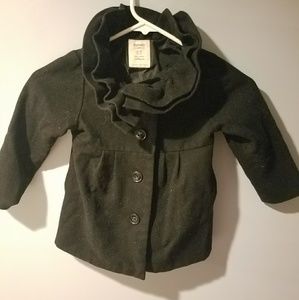 Toddler girls Black Wool Old Navy Dress Pea Coat